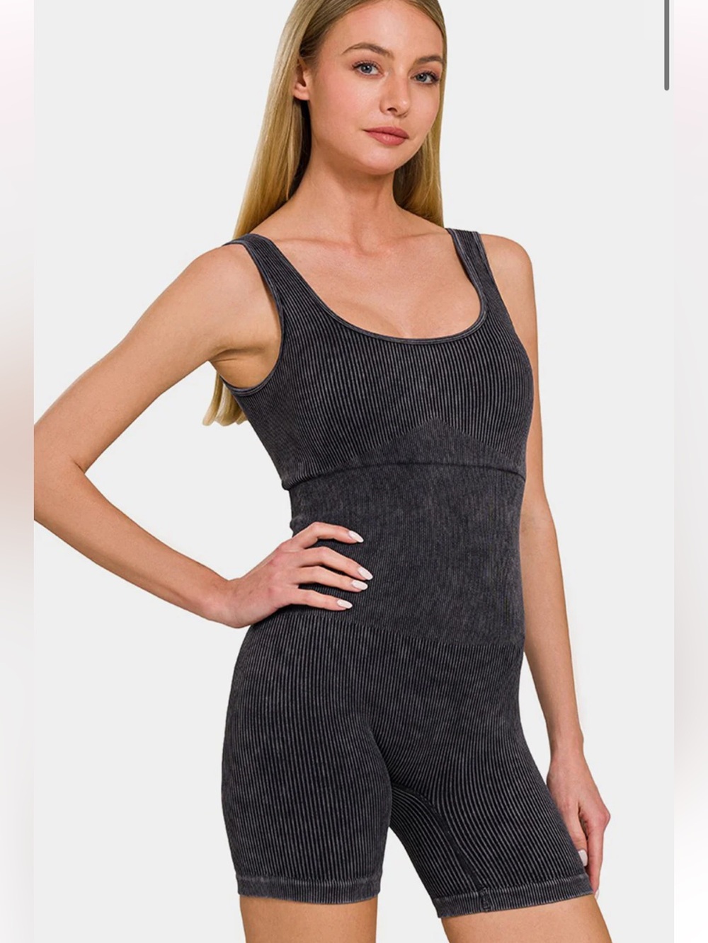 NWOT Zenana Black Ribbed Top - S/M